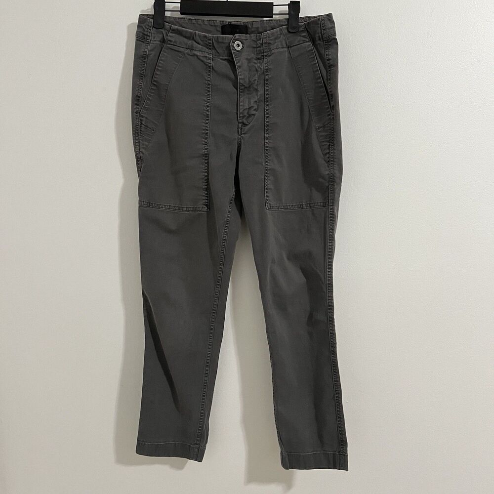 J. Crew Front Pocket Cargo Chino Pants Size 8 Gray Grunge Casual Gorp Y2K Cotton